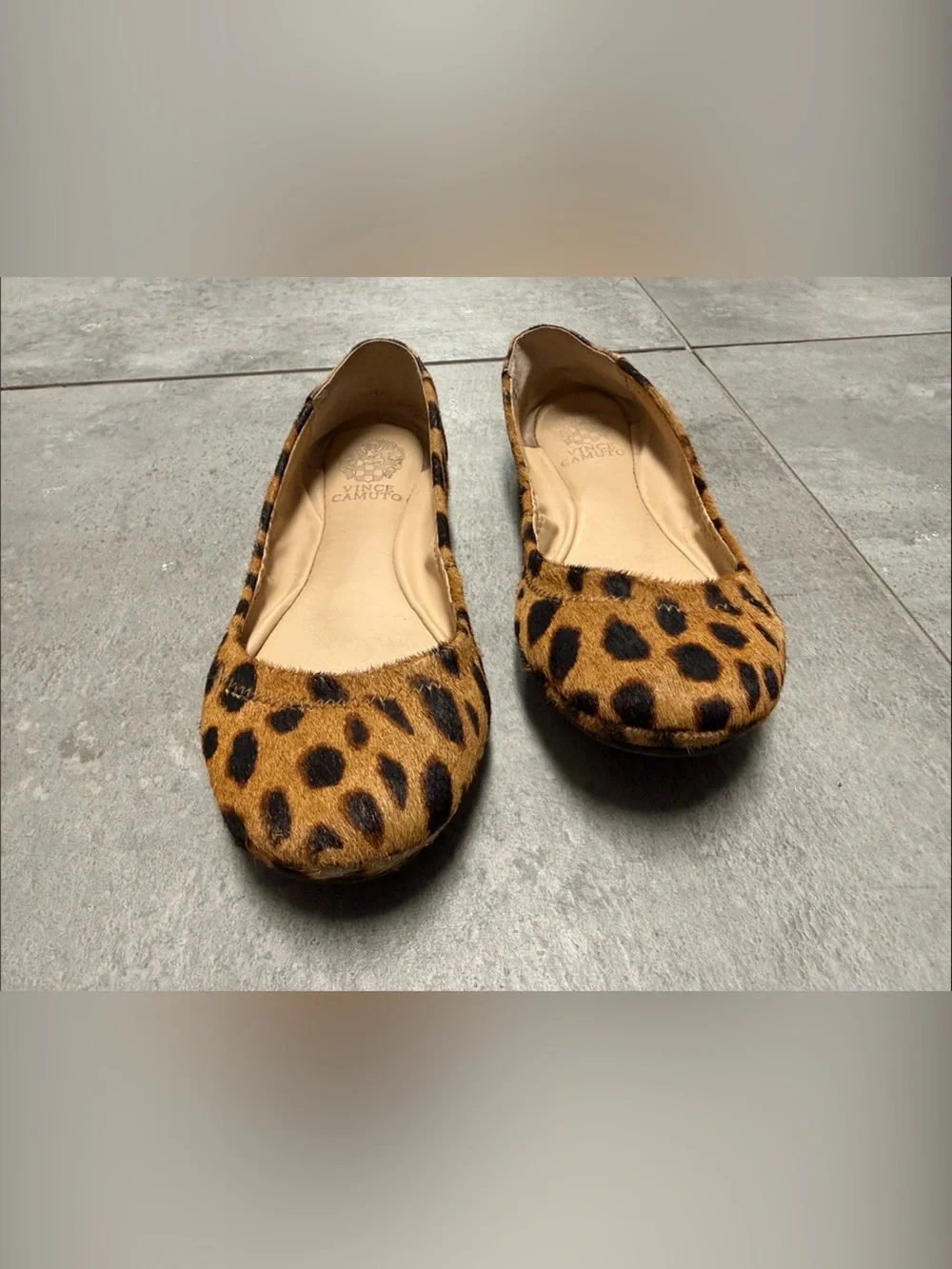 Vince Camuto Leopard-Print Slip-On Ballet Flats in Brown and Black